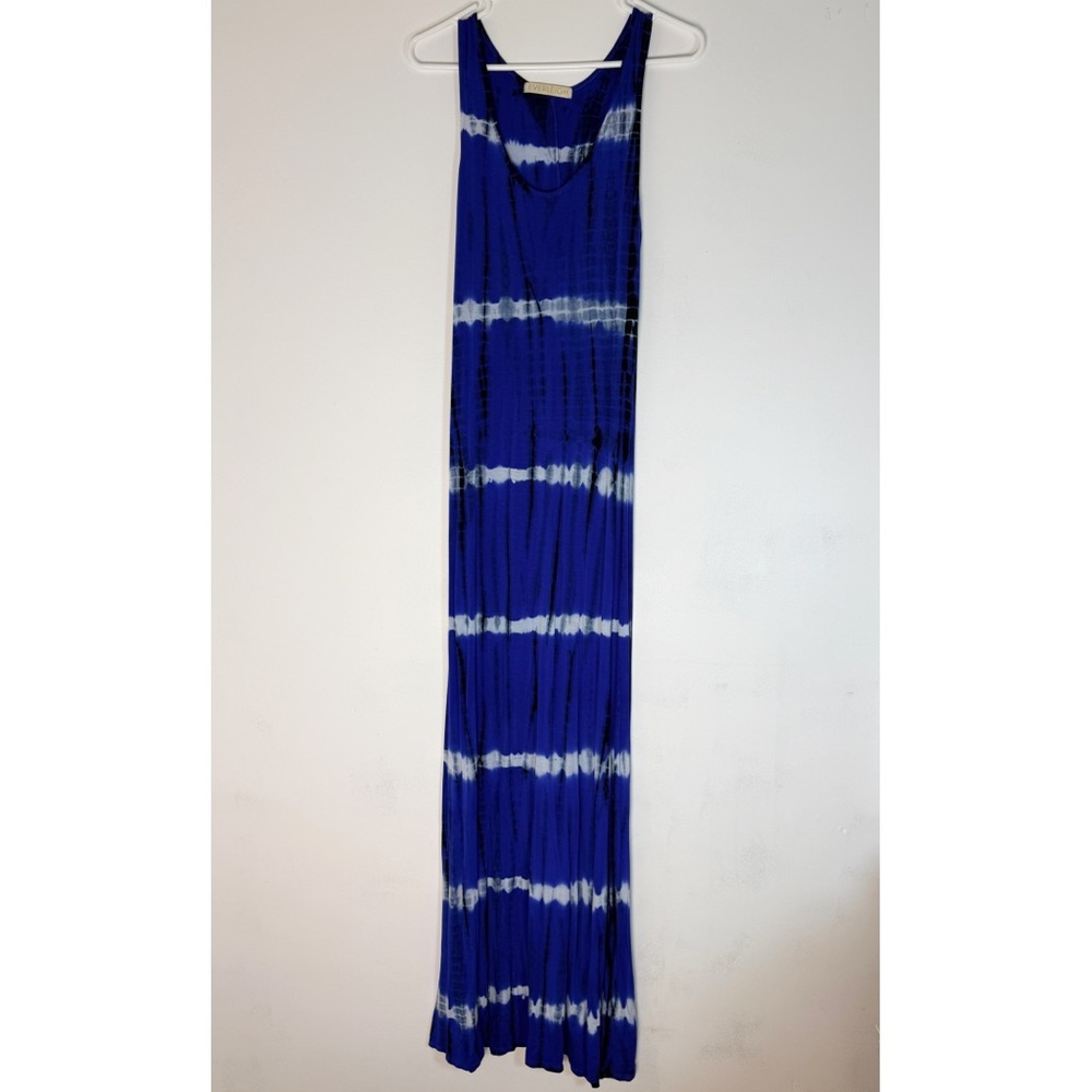 everleigh Blue and White Tie-Dye Sleeveless Maxi Dress